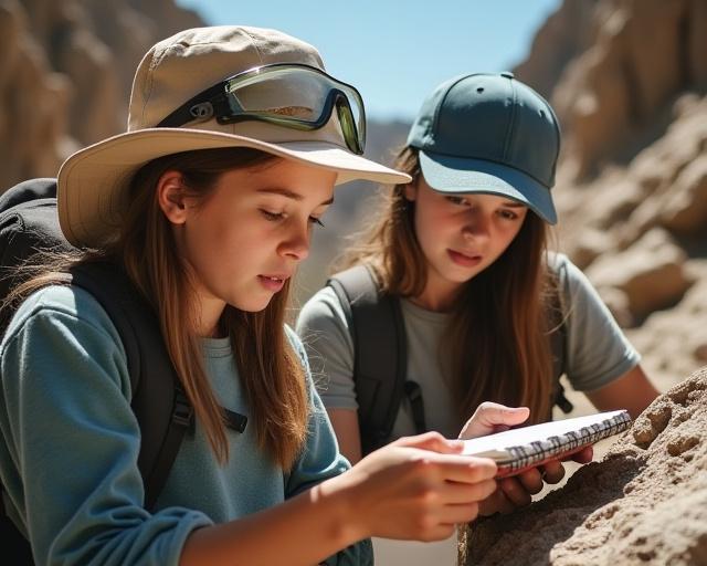 Jugendliche bei geologischer Bildungsreise